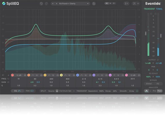Eventide SplitEQ Transient/Tonal Equalizer Plugin